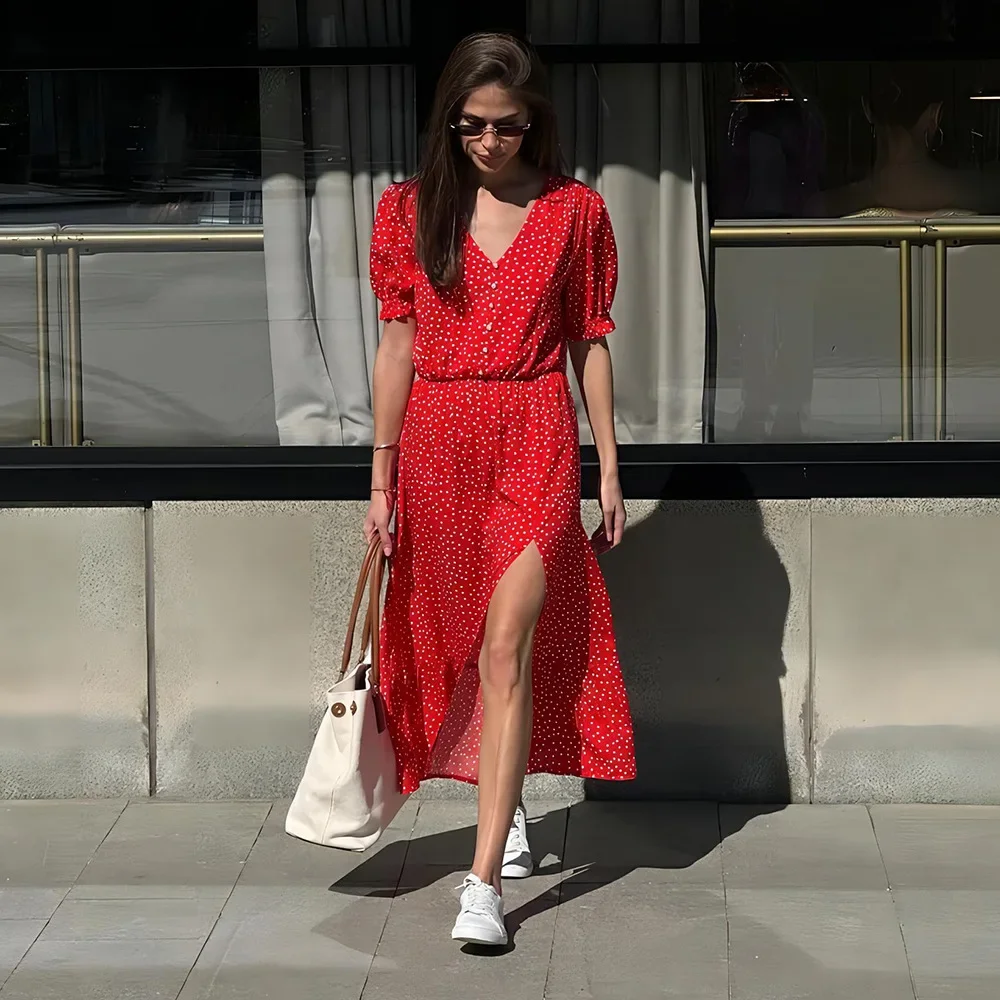 Birthday Dress for Women Wave Point Dresses 2025 Summer V-neck Waist Mid Length Red Dress for Women m
Birthday Dress for Women Wave Point Dresses 2025 Summer V-neck Waist Mid Length Red Dress for Women m