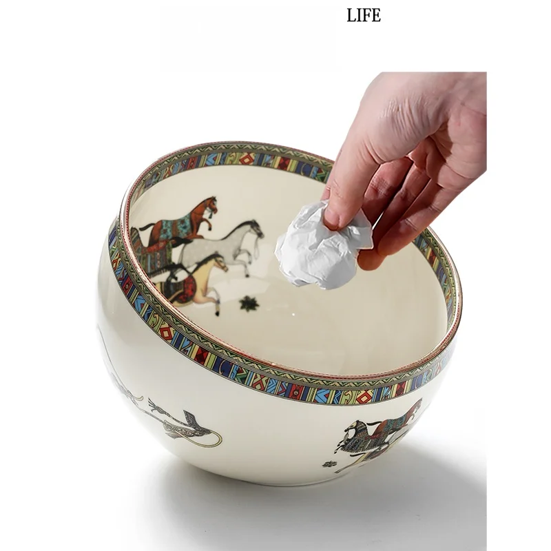 Luxury Ceramic Desktop Trash Can Circular Shape Home Use Family Cleaning Tool Living Room Dining Table Tea Table Creative Sto...
Luxury Ceramic Desktop Trash Can Circular Shape Home Use Family Cleaning Tool Living Room Dining Table Tea Table Creative Sto...