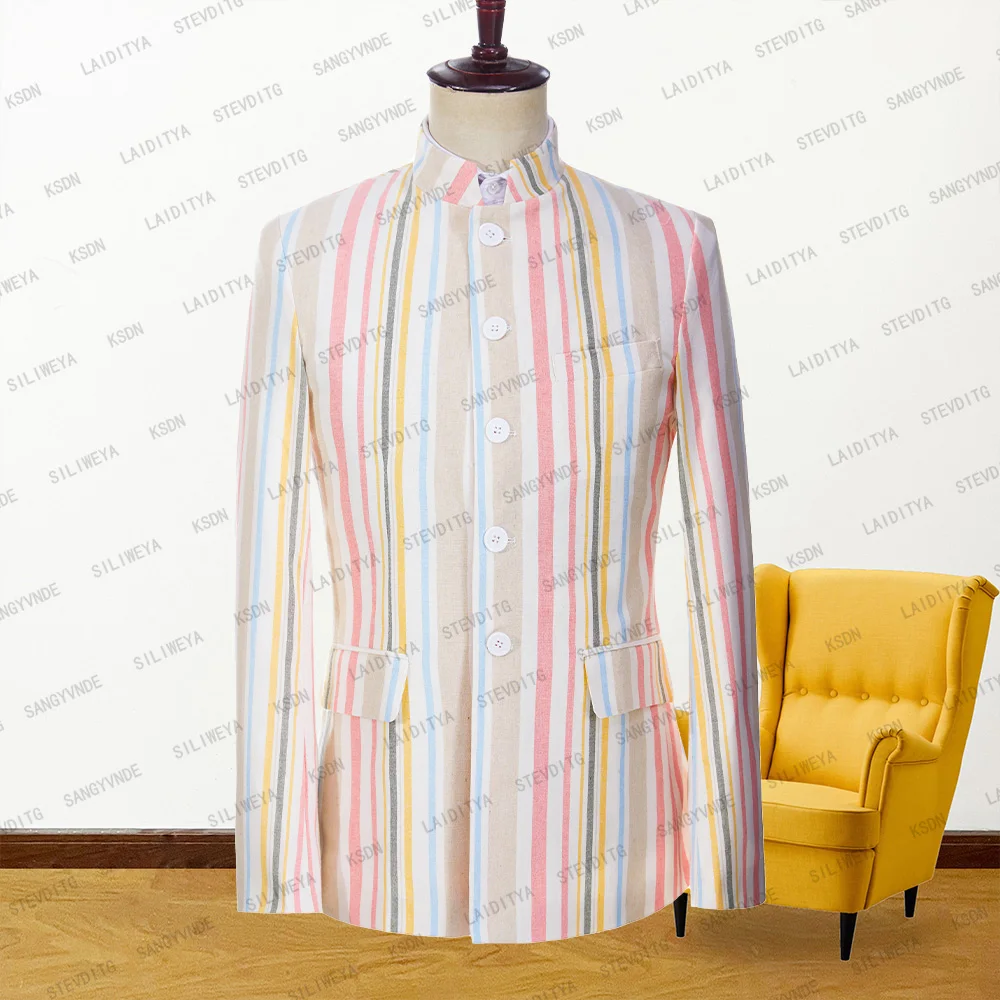2023 New Summer Men Suit Colourful Stripe Slim Fit Leisure Beach Single Breasted Casual Blazers Fashion Coat Blazers Jacket
2023 New Summer Men Suit Colourful Stripe Slim Fit Leisure Beach Single Breasted Casual Blazers Fashion Coat Blazers Jacket
