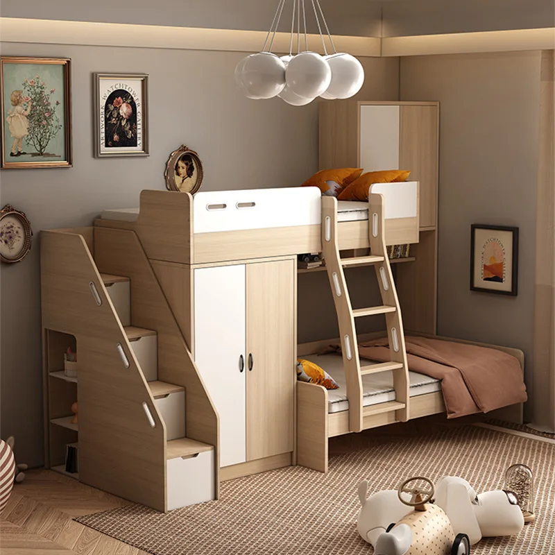 Parallel dislocation type children's desk integrated high and low bed staggered child and mother bed small apartment
Parallel dislocation type children's desk integrated high and low bed staggered child and mother bed small apartment