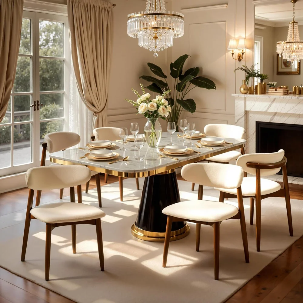 Dining Chairs Set of 6, Upholstered Solid Wood Dining Room Chairs, Mid Century Modern Fabric Kitchen Side Chairs
Dining Chairs Set of 6, Upholstered Solid Wood Dining Room Chairs, Mid Century Modern Fabric Kitchen Side Chairs