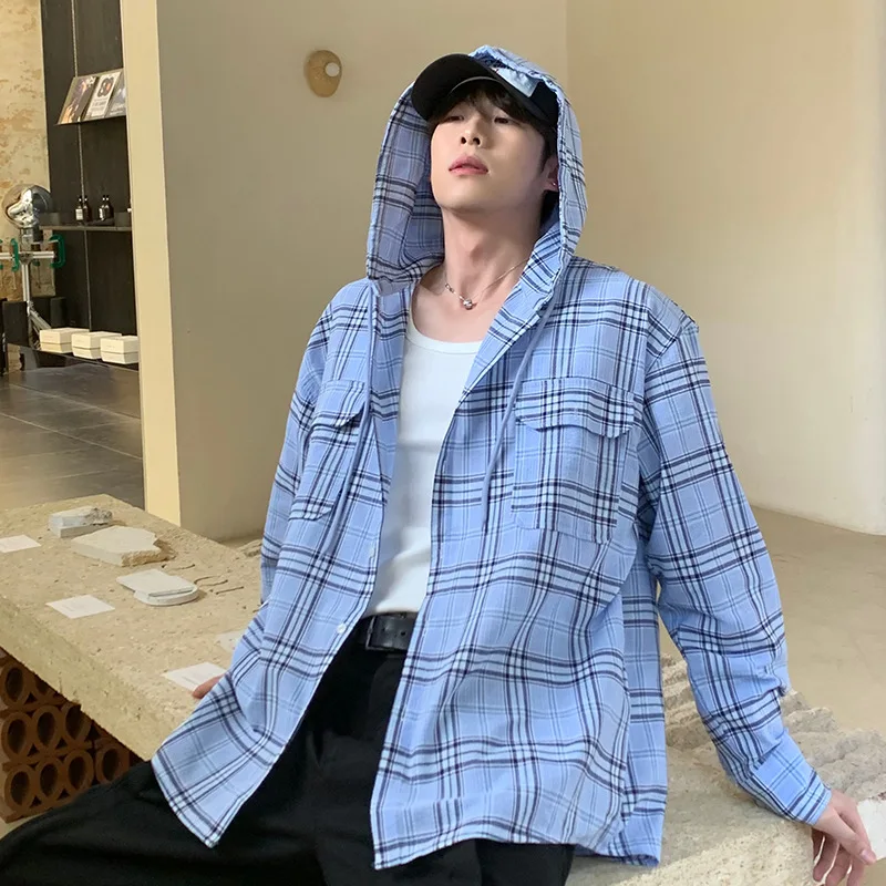 Long Sleeve Plaid Fip Cover Pockets Hooded Shirts Men Women Hip Hop Oversized Casual High Quality Shirts Jackets
Long Sleeve Plaid Fip Cover Pockets Hooded Shirts Men Women Hip Hop Oversized Casual High Quality Shirts Jackets