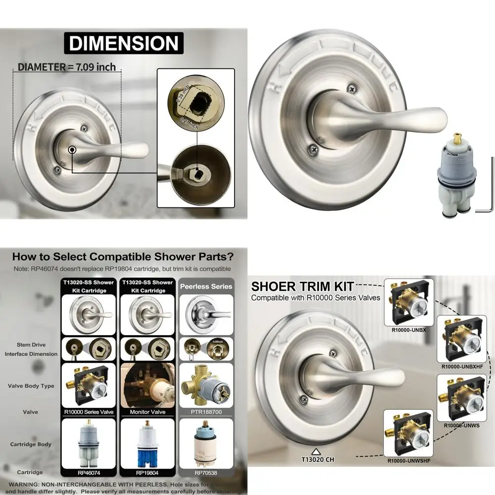 Brushed Nickel Stainless Steel Single-Function Handle Trim Kit, Includes RP46074 Cartridge for Shower Rough-in Series
Brushed Nickel Stainless Steel Single-Function Handle Trim Kit, Includes RP46074 Cartridge for Shower Rough-in Series