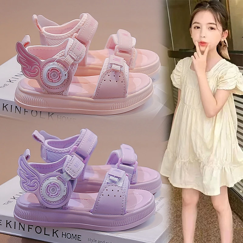 Girls Summer Princess Sandals Cartoon Wing Design Soft Kids Beach Shoes Non Slip Breathable Comfortable Footwear for Children
Girls Summer Princess Sandals Cartoon Wing Design Soft Kids Beach Shoes Non Slip Breathable Comfortable Footwear for Children