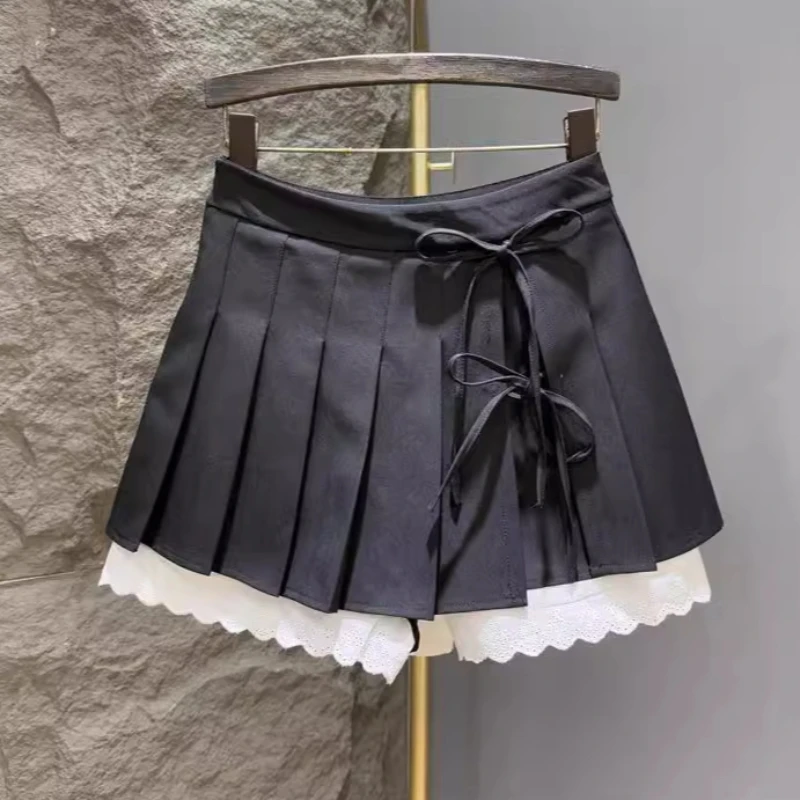Bow Lace Pleated Skirt Women's Spring and Summer New Design Short Skirt College Style A-shaped Suit Culottes
Bow Lace Pleated Skirt Women's Spring and Summer New Design Short Skirt College Style A-shaped Suit Culottes