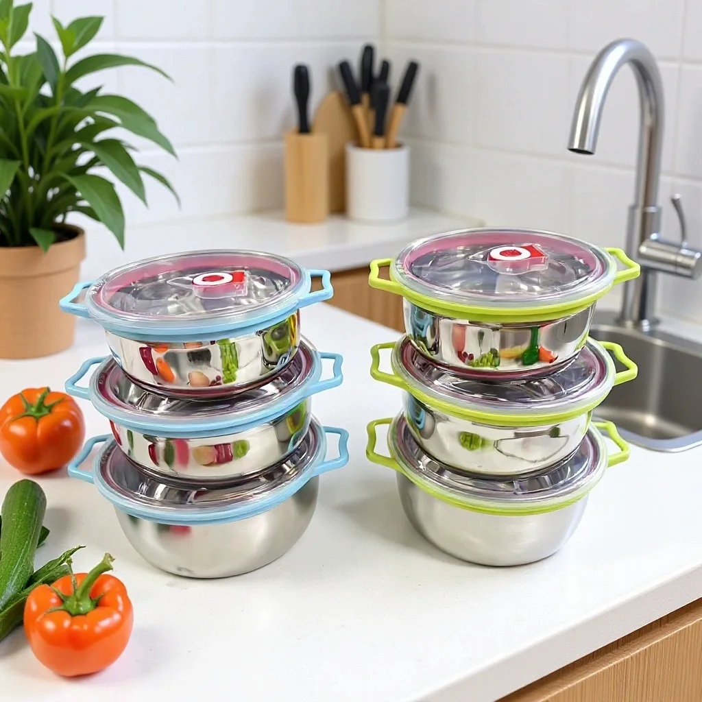 Stainless Steel Sealed Lunch Box with Cover Multi-Functional Strawberry Bowl Freshness Preservation Container round Shape Green
Stainless Steel Sealed Lunch Box with Cover Multi-Functional Strawberry Bowl Freshness Preservation Container round Shape Green