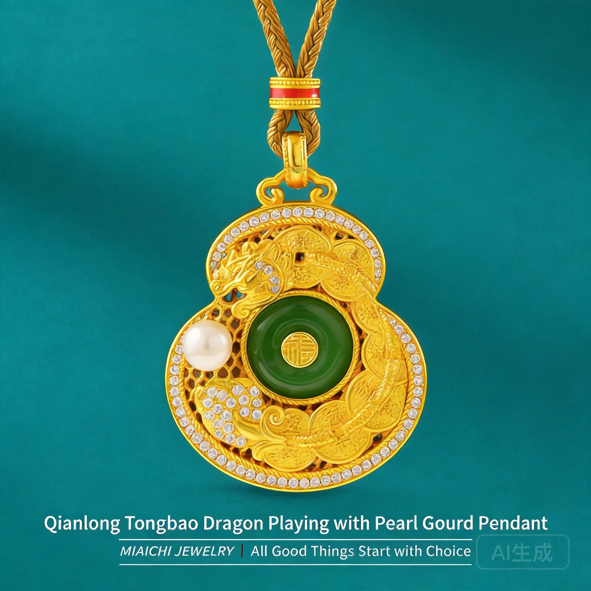 24k Gold Plated Chinese Feng Shui Lucky Dragon Play Bead Pendant Filigree Inlaid Rhinestone Pearl Jade Wealth Blessing Necklace
24k Gold Plated Chinese Feng Shui Lucky Dragon Play Bead Pendant Filigree Inlaid Rhinestone Pearl Jade Wealth Blessing Necklace