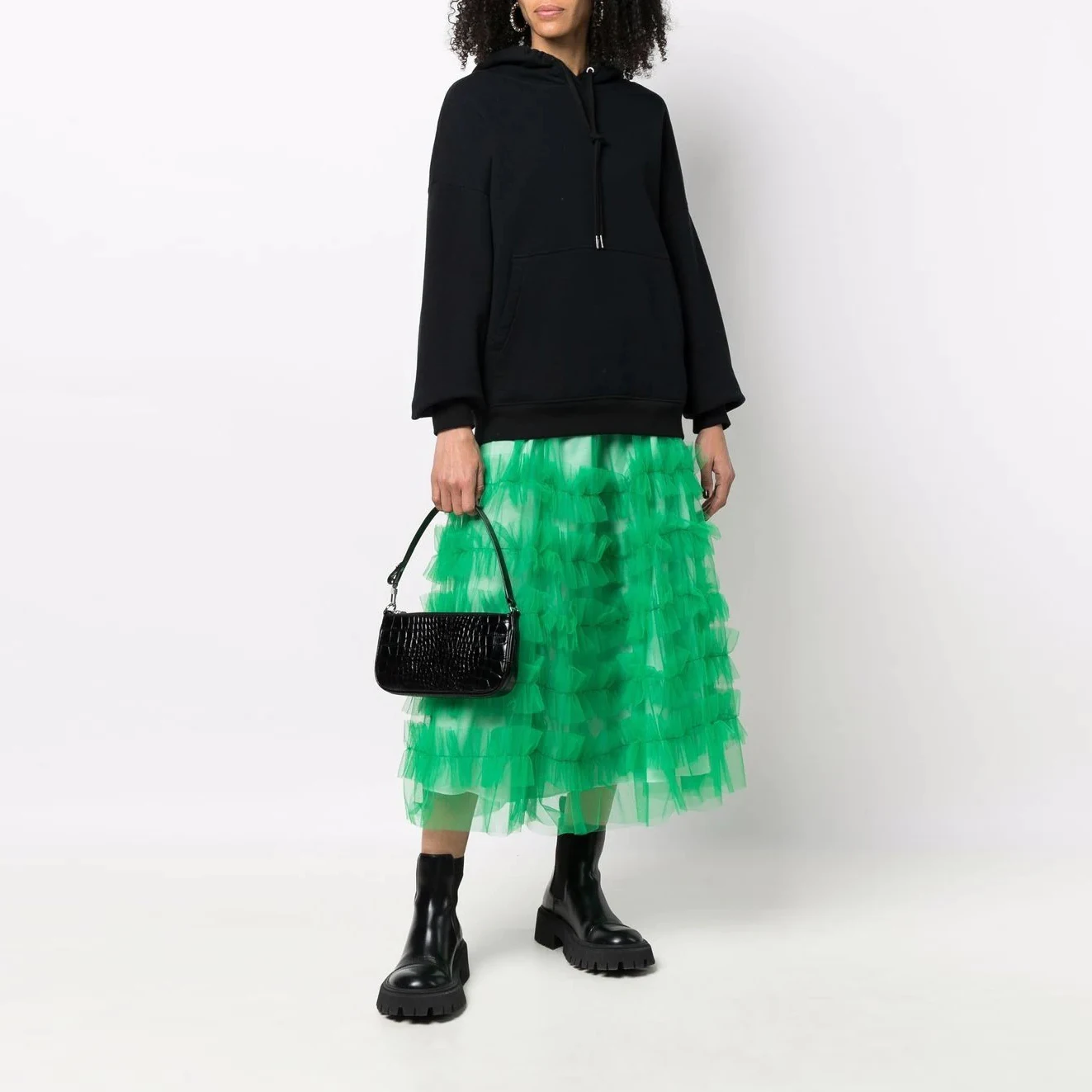High Street Green Ruffled Tulle Skirts Women Elastic A-line Ruched Tiered Tulle Skirt Female Bottom Skirts
High Street Green Ruffled Tulle Skirts Women Elastic A-line Ruched Tiered Tulle Skirt Female Bottom Skirts