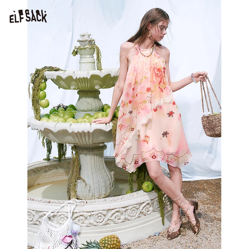 ELFSACK Floral & Cat Print Halter Neck Dress with Lurex Chiffon, Sleeveless Flowy Mini Dress, Elegant Summer Holiday Outfit
ELFSACK Floral & Cat Print Halter Neck Dress with Lurex Chiffon, Sleeveless Flowy Mini Dress, Elegant Summer Holiday Outfit