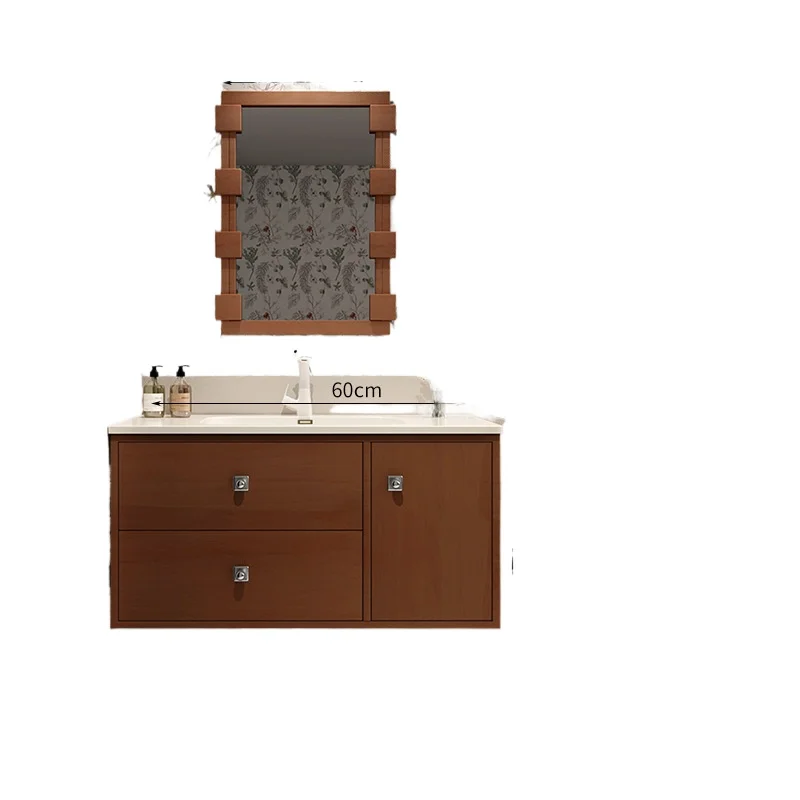 Bathroom Cabinet Ceramic Integrated Basin Combination Cherry Wood Washbasin Cabinet Washbasin Cabinet
Bathroom Cabinet Ceramic Integrated Basin Combination Cherry Wood Washbasin Cabinet Washbasin Cabinet