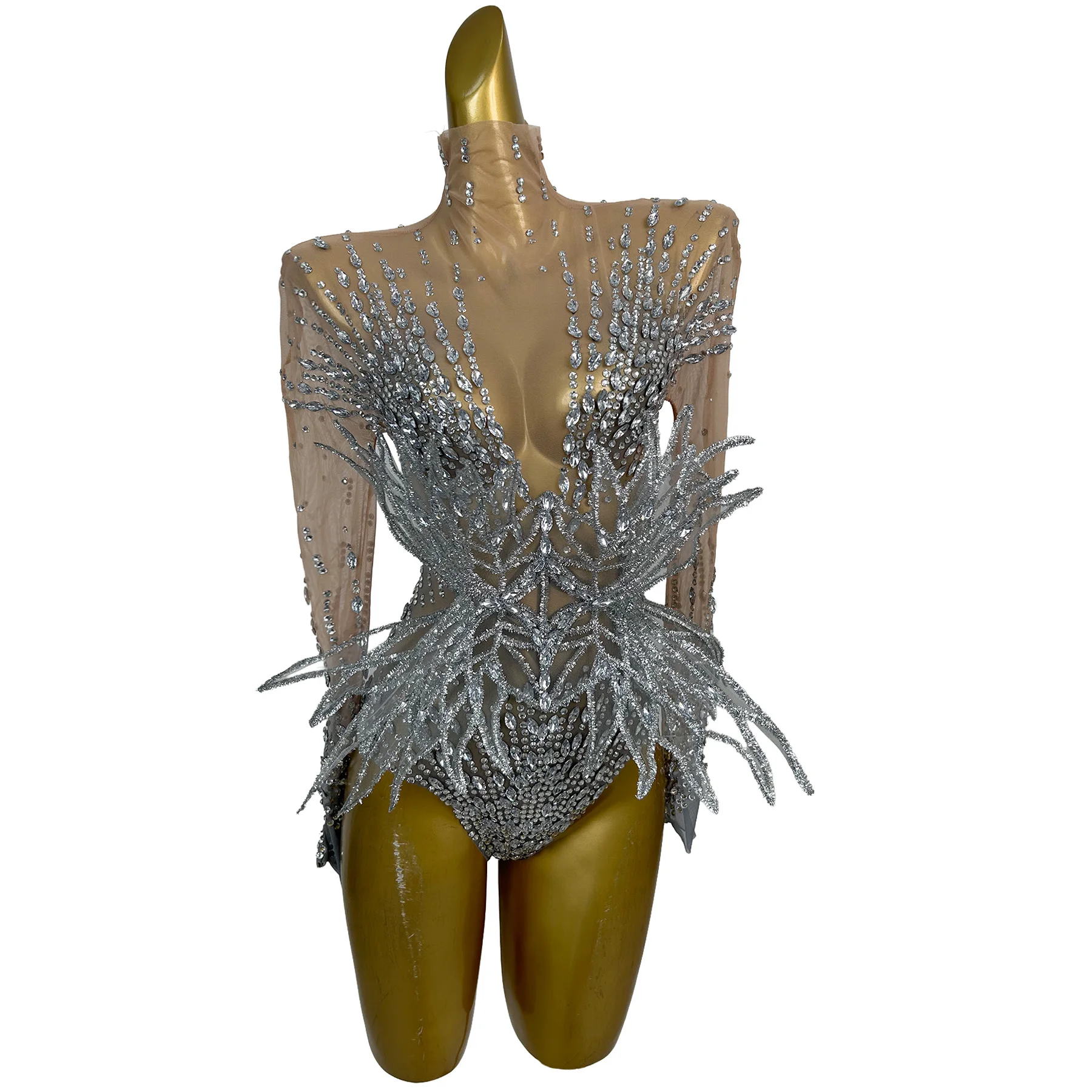 Sparkling See Through Rhinestone Bodysuits Women Night Club Party One Piece Jumpsuit Gogo Dancer Leotard Showgirl Singer Rompers
Sparkling See Through Rhinestone Bodysuits Women Night Club Party One Piece Jumpsuit Gogo Dancer Leotard Showgirl Singer Rompers