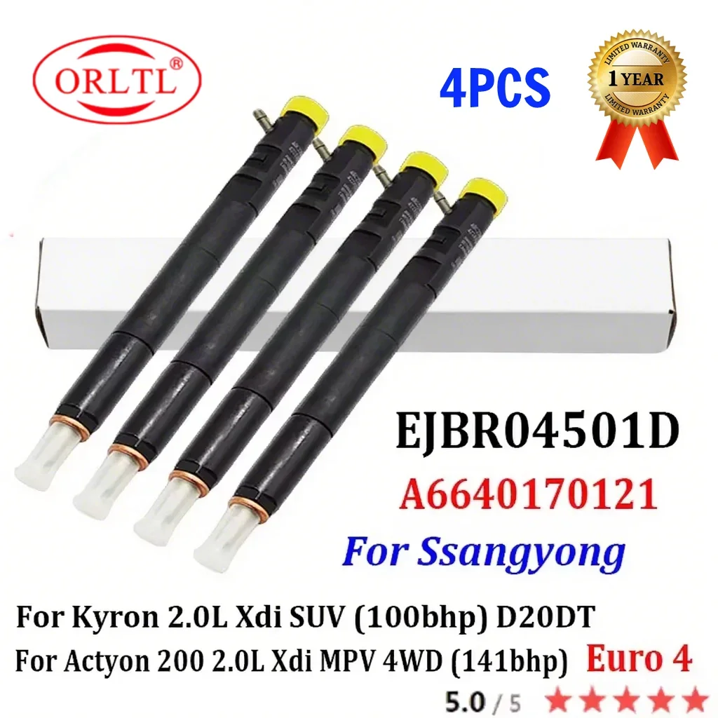 4Pcs EJBR04501D New CRDI Diesel Fuel Injection A6640170121 For Delphi Ssangyong Qctyon Kyron 2.0L Xdi EURO 4 ORLTL
4Pcs EJBR04501D New CRDI Diesel Fuel Injection A6640170121 For Delphi Ssangyong Qctyon Kyron 2.0L Xdi EURO 4 ORLTL