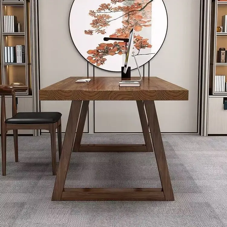 All solid wood double computer desk, desktop bedroom home, modern simple office 
All solid wood double computer desk, desktop bedroom home, modern simple office