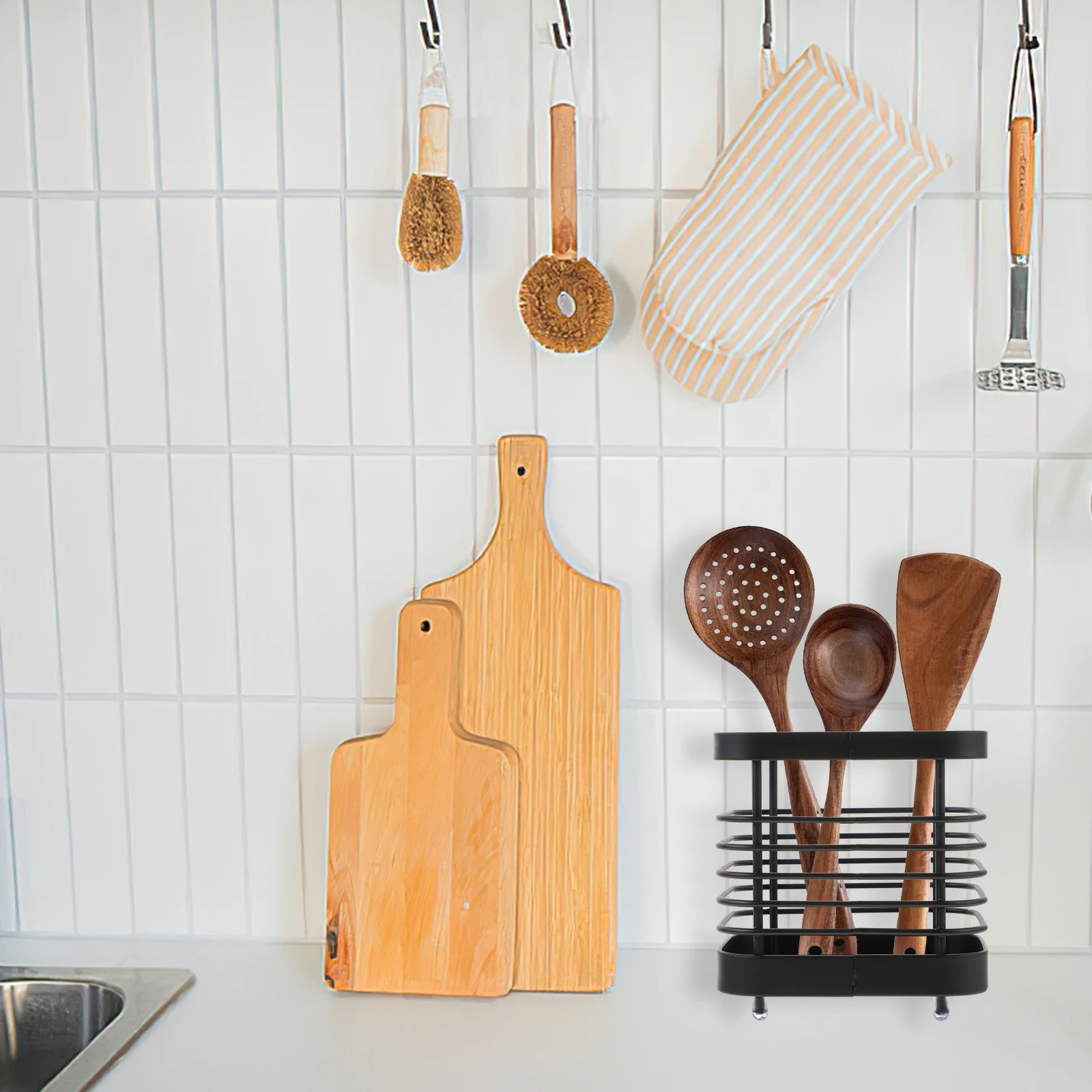 Stainless Steel Chopstick Holder Compact Wall Mount Silverware Organizer for Kitchen Counter Small Size Black Finish
Stainless Steel Chopstick Holder Compact Wall Mount Silverware Organizer for Kitchen Counter Small Size Black Finish