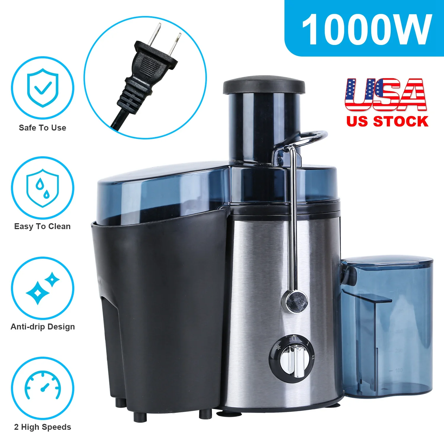 Stainless Steel Centrifugal Juicer Machine, Electric Fruit Vegetable Juice Extractor, 2 Speed Control 2.6in Wide Feed Chute, 17Oz Juice Cup & 54Oz Pulp Collector Separator, Compact Household Juicer Maker for Apple Orange Celery Silver Kitchen Appliance
Stainless Steel Centrifugal Juicer Machine, Electric Fruit Vegetable Juice Extractor, 2 Speed Control 2.6in Wide Feed Chute, 17Oz Juice Cup & 54Oz Pulp Collector Separator, Compact Household Juicer Maker for Apple Orange Celery Silver Kitchen Appliance