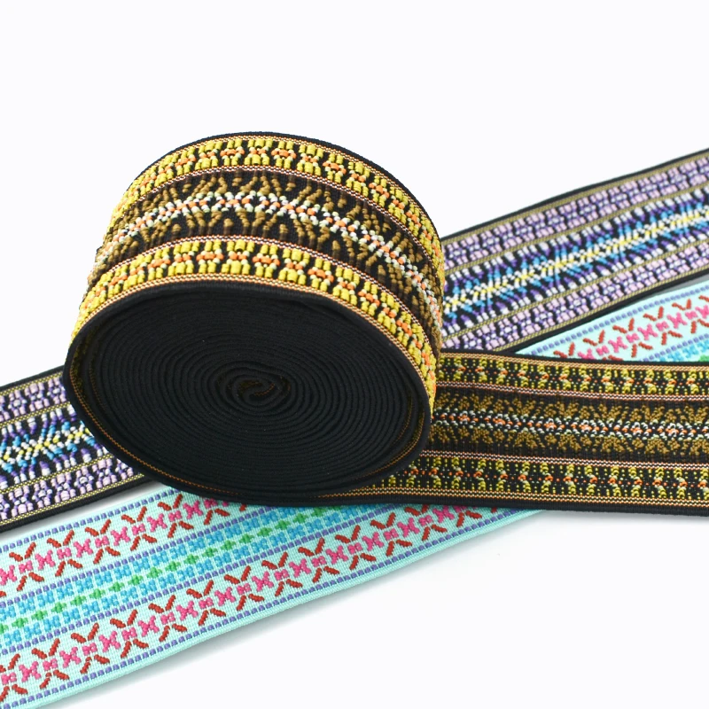 50/60mm Meetee 1/2/5M Ethnic Style Jacquard Elastic Band Colorful Rubber Webbing Strap Widening Stretch Bands Sewing Accessories
50/60mm Meetee 1/2/5M Ethnic Style Jacquard Elastic Band Colorful Rubber Webbing Strap Widening Stretch Bands Sewing Accessories