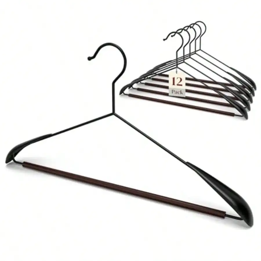 Wide Shoulder Hangers12 Pack, Heavy Duty Coat Hangers, Wide Shoulder Bump Free Suit Hangers, Smooth Finish Clothes Hanger For Sweater, T-Shirts, Jacket
Wide Shoulder Hangers12 Pack, Heavy Duty Coat Hangers, Wide Shoulder Bump Free Suit Hangers, Smooth Finish Clothes Hanger For Sweater, T-Shirts, Jacket