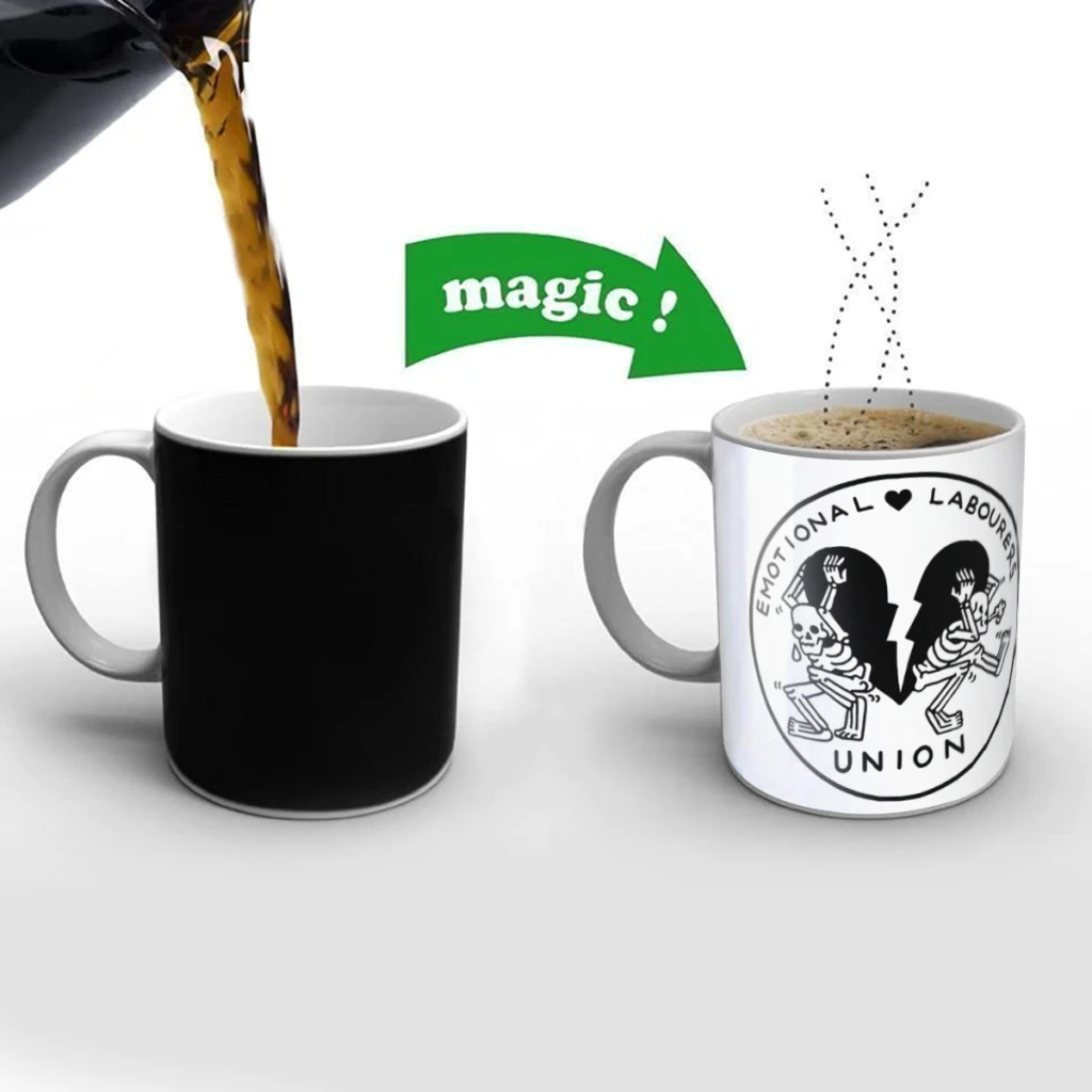 Emotional Labour Black Creativity Change Color Chang mug Ceramic mug Hot Coffee Cup Breakfast Cup Mug Friend Gift
Emotional Labour Black Creativity Change Color Chang mug Ceramic mug Hot Coffee Cup Breakfast Cup Mug Friend Gift