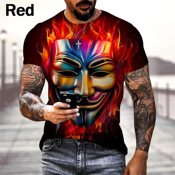 Men's Fashion Funny Gothic Mask T-shirt 3d Casual Cool Movie Short Sleeve Hip Hop Street Funny Tshirt
Men's Fashion Funny Gothic Mask T-shirt 3d Casual Cool Movie Short Sleeve Hip Hop Street Funny Tshirt