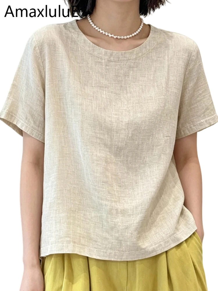 Amax LuluE Korean Design Fashion Leisure Shirts Women 2026 Classic Loose Soild Tops Ladies Summer Vintage Elegant O Neck Blouses
Amax LuluE Korean Design Fashion Leisure Shirts Women 2026 Classic Loose Soild Tops Ladies Summer Vintage Elegant O Neck Blouses