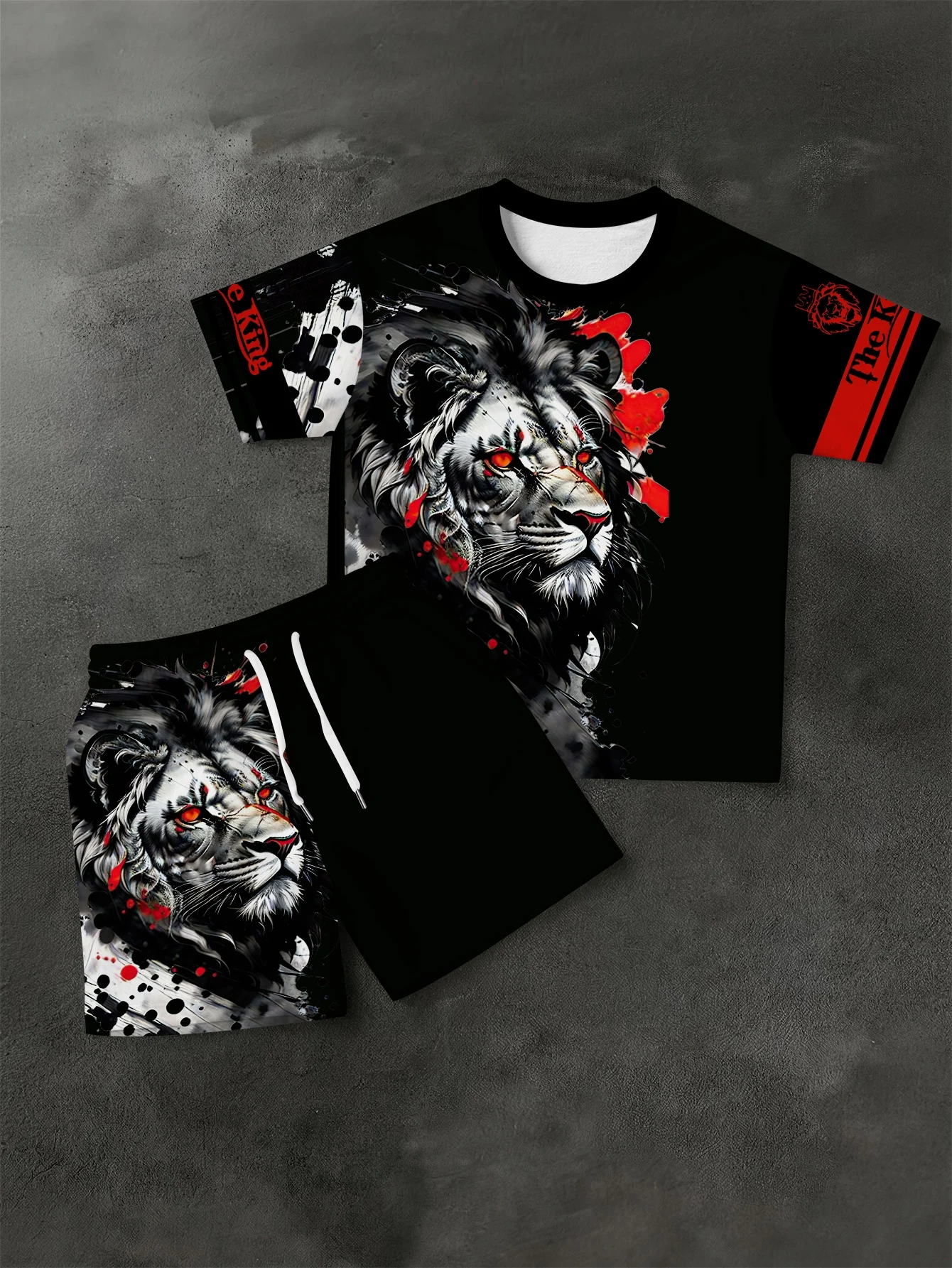 New Men's Summer Animal Letter Printed Comfortable Breathable Round Neck T-shirt Drawstring Shorts Set Outdoor Clothing
New Men's Summer Animal Letter Printed Comfortable Breathable Round Neck T-shirt Drawstring Shorts Set Outdoor Clothing