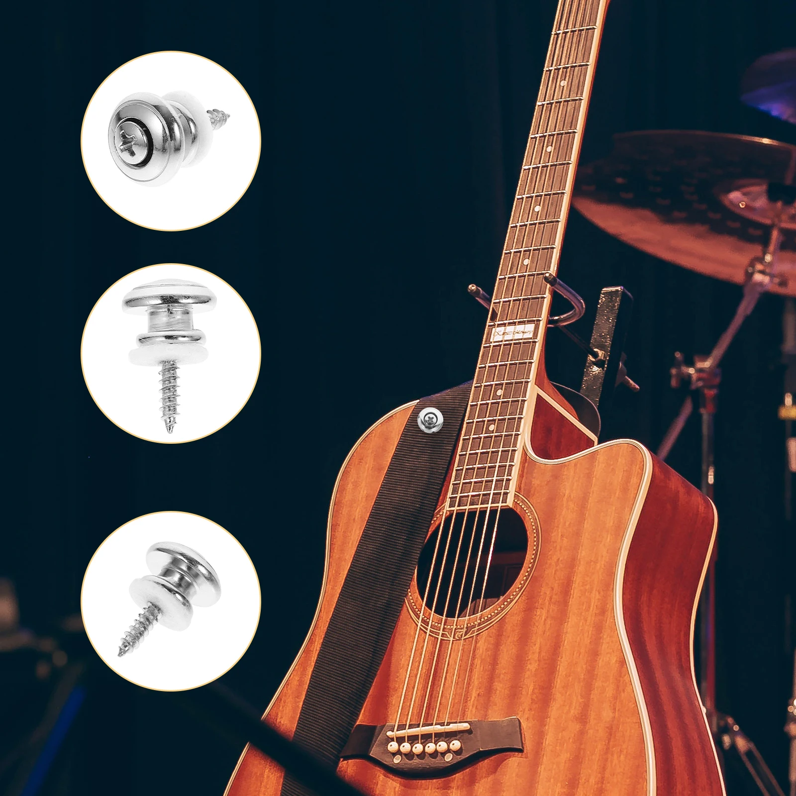 1 set Metal Strap Locks Gold Mushroom Head Anti Slip Guitar Buttons for Acoustic Electric Bass Ukulele Instruments 
1 set Metal Strap Locks Gold Mushroom Head Anti Slip Guitar Buttons for Acoustic Electric Bass Ukulele Instruments