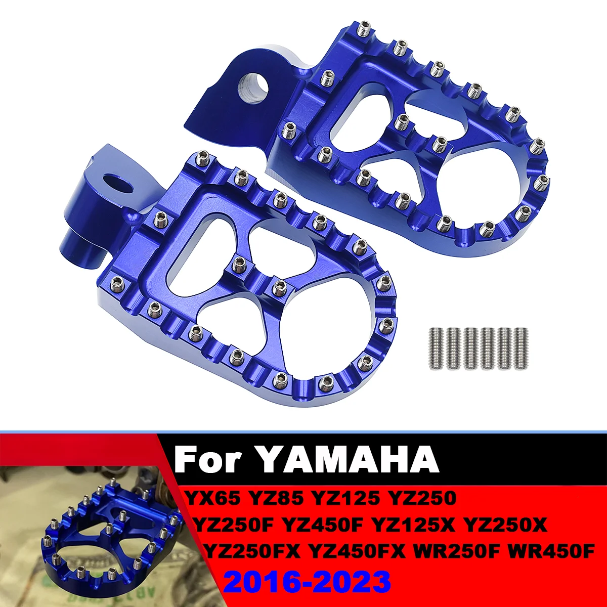 Motorcycle Studded Footrest For YAMAHA YZ65 YZ85 YZ125 YZ125X YZ250 YZ250F YZ250FX YZ450F YZ450FX WR250F WR450F 2001-2023
Motorcycle Studded Footrest For YAMAHA YZ65 YZ85 YZ125 YZ125X YZ250 YZ250F YZ250FX YZ450F YZ450FX WR250F WR450F 2001-2023