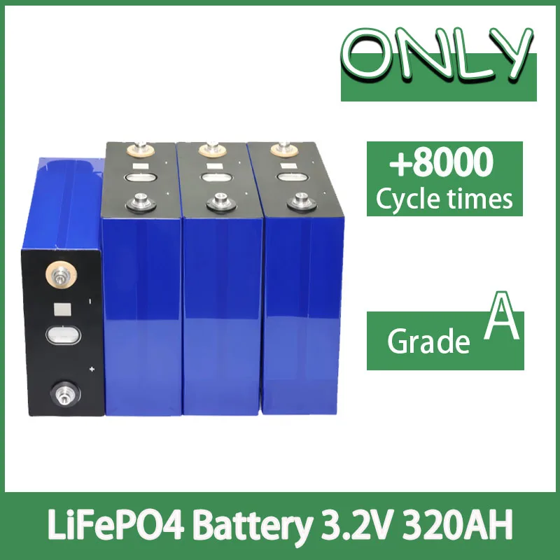 Lifepo4 Battery 320AH new grade 3.2V Brand New 8000 Cycles Rechargeable Batteries DIY 12V 24V 48V RV EV Boat Golf Cart Yacht Van 
Lifepo4 Battery 320AH new grade 3.2V Brand New 8000 Cycles Rechargeable Batteries DIY 12V 24V 48V RV EV Boat Golf Cart Yacht Van