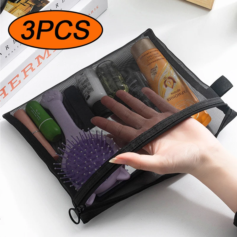 3PCS Women Mesh Cosmetic Bag Travel Storage Makeup Bag Organizer Female Make Up Pouch Portable Small Large Toiletry Beauty Case
3PCS Women Mesh Cosmetic Bag Travel Storage Makeup Bag Organizer Female Make Up Pouch Portable Small Large Toiletry Beauty Case