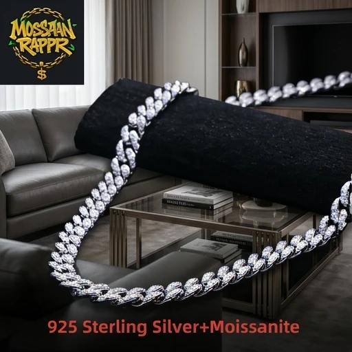 MossanRappr 5.18-15.07cttw Moissanite Iced Out Cuban Link Necklace 925 Silver Hip Hop Chain
MossanRappr 5.18-15.07cttw Moissanite Iced Out Cuban Link Necklace 925 Silver Hip Hop Chain