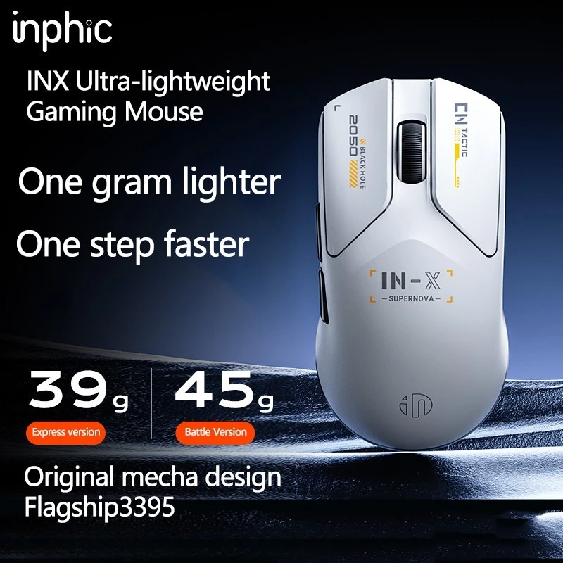 Inphic INX Wireless 2.4G Mouse Ultra Lightweight 8K Wireless PAW3395 for Small and Medium-sized Office Gaming Mouse
Inphic INX Wireless 2.4G Mouse Ultra Lightweight 8K Wireless PAW3395 for Small and Medium-sized Office Gaming Mouse