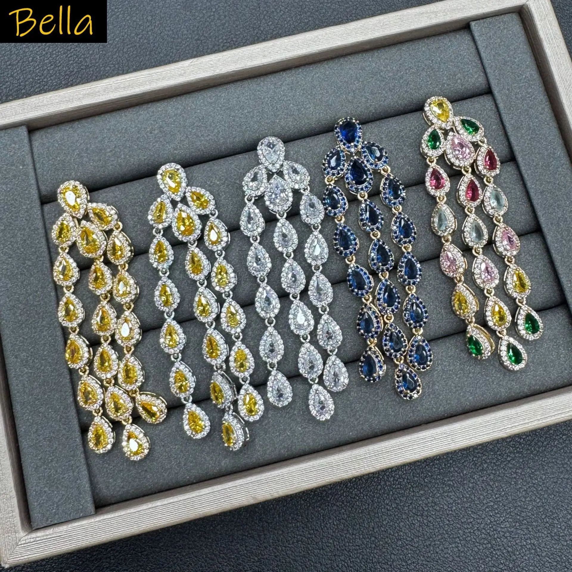 long tassel earrings for women wedding dinner party luxury jewelry yellow blue white cubic zirconia water drop earrings
long tassel earrings for women wedding dinner party luxury jewelry yellow blue white cubic zirconia water drop earrings
