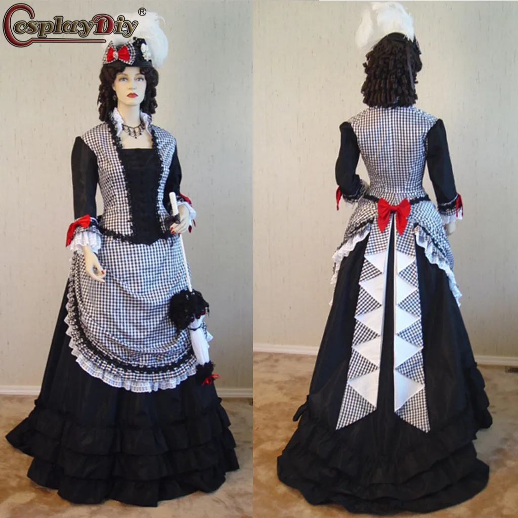 Cosplaydiy Victorian Ball Gown Medieval Vintage Dress Black and White Plaid Dress 18th Lady Edwardian Dress Royal Costume Dress
Cosplaydiy Victorian Ball Gown Medieval Vintage Dress Black and White Plaid Dress 18th Lady Edwardian Dress Royal Costume Dress