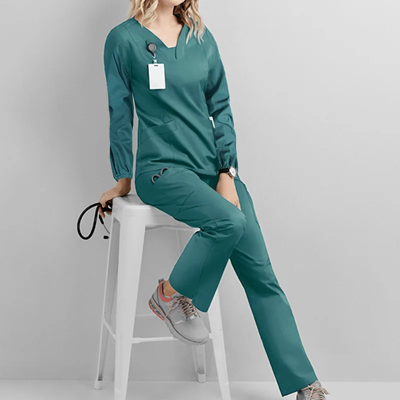 Anti Wrinkle Long Sleeve Top V-Neck Doctor Nursing Scrubs Jogger Sets Medical Scrub Suits Hospital Uniforms Scrubs for Women
Anti Wrinkle Long Sleeve Top V-Neck Doctor Nursing Scrubs Jogger Sets Medical Scrub Suits Hospital Uniforms Scrubs for Women