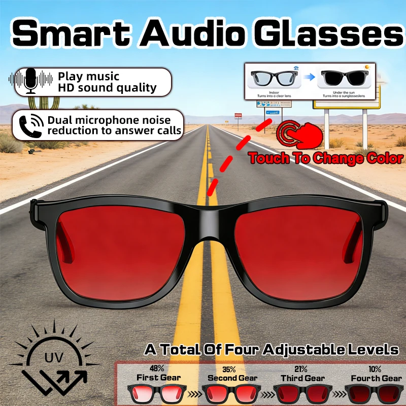 2026 New Smart Audio Glasses Electrochromic Lenses Ultra-Clear Sound Quality ENC Dual Microphone Noise Reduction Smart Glasses
2026 New Smart Audio Glasses Electrochromic Lenses Ultra-Clear Sound Quality ENC Dual Microphone Noise Reduction Smart Glasses
