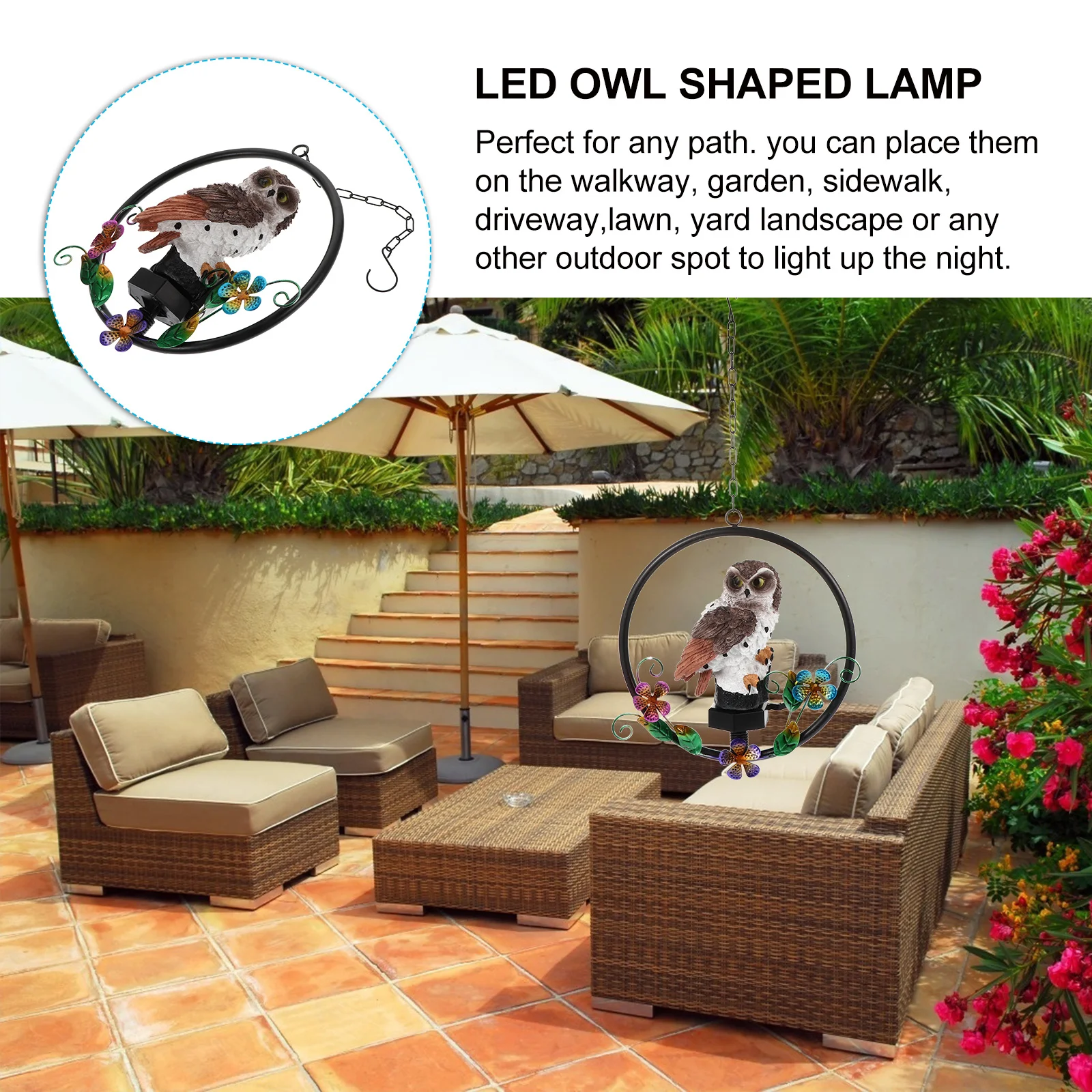 Owl Shape Solar Light Hanging Night Lamp for Garden Lawn Yard Pathway Solar Powered LED Landscape Outdoor Decorative Lamp 
Owl Shape Solar Light Hanging Night Lamp for Garden Lawn Yard Pathway Solar Powered LED Landscape Outdoor Decorative Lamp