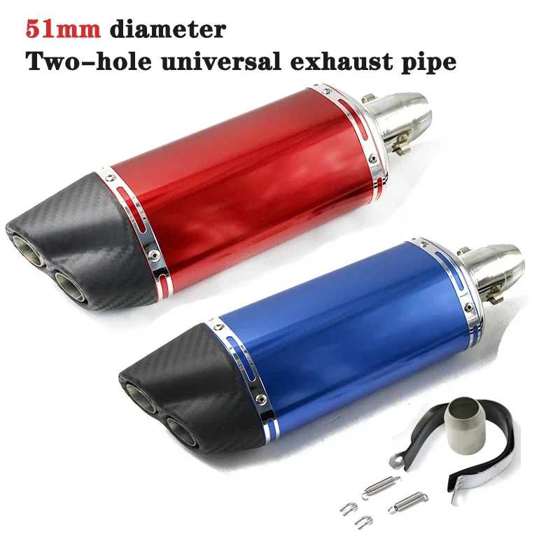51mm Motorcycle Universal Double Hole Exhaust Pipe Car For MT07 R1 ZX6R KTM390 Slip On Exhaust System Muffler Dirtbike 38
51mm Motorcycle Universal Double Hole Exhaust Pipe Car For MT07 R1 ZX6R KTM390 Slip On Exhaust System Muffler Dirtbike 38
