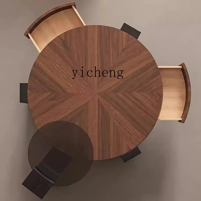 ZZ coffee table household small apartment living room solid wood size round combination medium and ancient style high sense
ZZ coffee table household small apartment living room solid wood size round combination medium and ancient style high sense