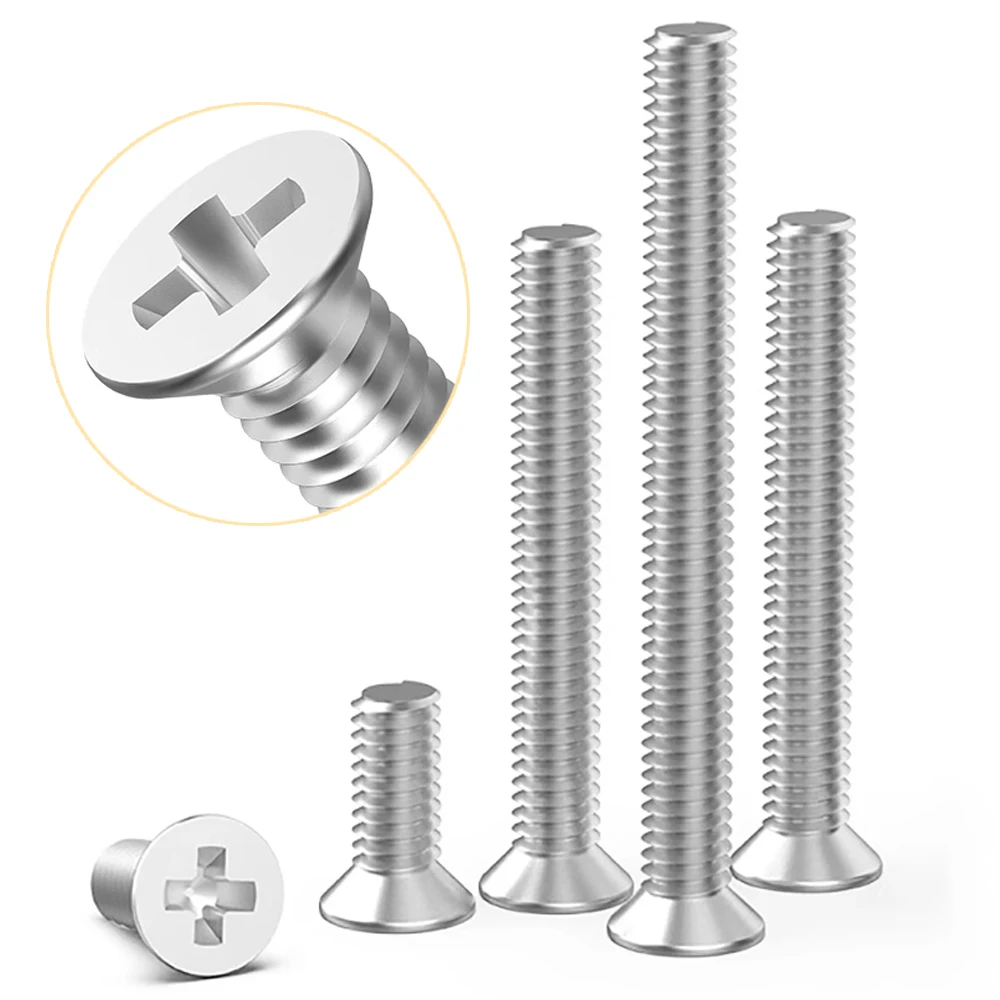 Cross Phillips Flat Countersunk Head Screw Bolt M4 Lengthened Longer 10-90 mm 304 Stainless steel Anti-corrosion GB819
Cross Phillips Flat Countersunk Head Screw Bolt M4 Lengthened Longer 10-90 mm 304 Stainless steel Anti-corrosion GB819