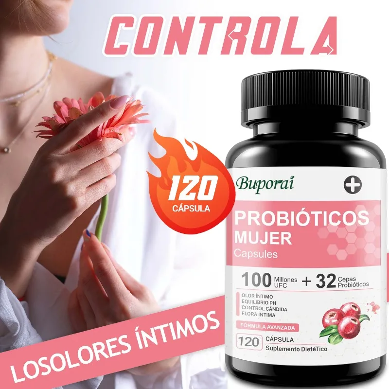 PROBIOTICOS MUJER Capsules - Balance Intestinal Flora, Aids Digestion, Helps with Urinary Tract Health, Boosts Immunity
PROBIOTICOS MUJER Capsules - Balance Intestinal Flora, Aids Digestion, Helps with Urinary Tract Health, Boosts Immunity