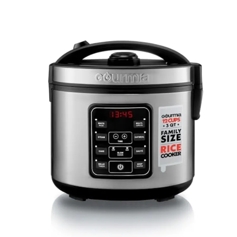 Rice Cooker 3 Qt Capacity 12 Cup Cooked 6 Cup Uncooked Digital Controls Grain Cooker and Steamer Built-In Steamer Basket Nonsti
Rice Cooker 3 Qt Capacity 12 Cup Cooked 6 Cup Uncooked Digital Controls Grain Cooker and Steamer Built-In Steamer Basket Nonsti