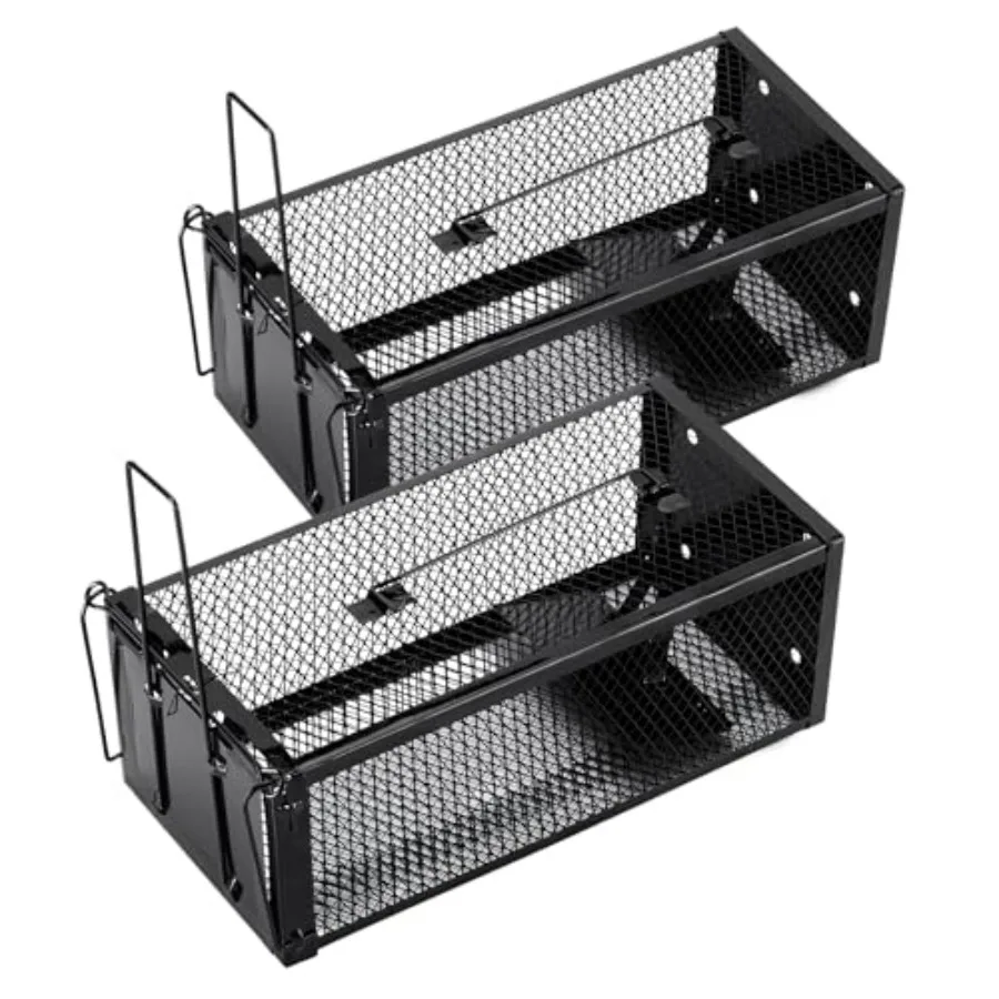 2 Pack Humane Rat Traps 12.5"x5.5"x4.5", Reusable Mouse Traps for Indoor/Outdoor Use, No-Kill Live Capture for Chipmunks, Rats,
2 Pack Humane Rat Traps 12.5"x5.5"x4.5", Reusable Mouse Traps for Indoor/Outdoor Use, No-Kill Live Capture for Chipmunks, Rats,
