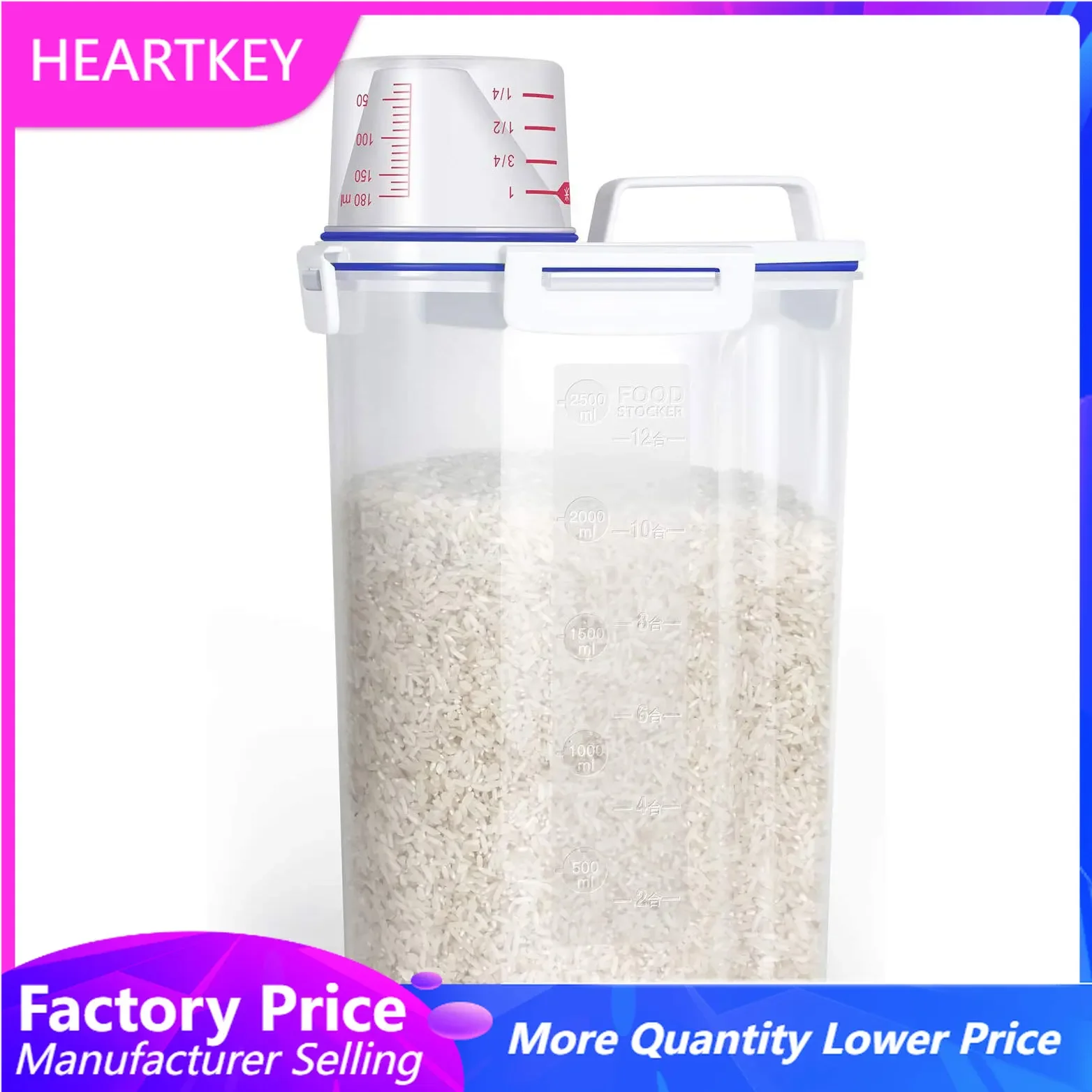 3pcs Sealed Rice Bucket Moisture-Proof with Measuring Cup Multi-Grain Cat and Dog Food Storage Tank Silicone Ring Sealed Tank
3pcs Sealed Rice Bucket Moisture-Proof with Measuring Cup Multi-Grain Cat and Dog Food Storage Tank Silicone Ring Sealed Tank