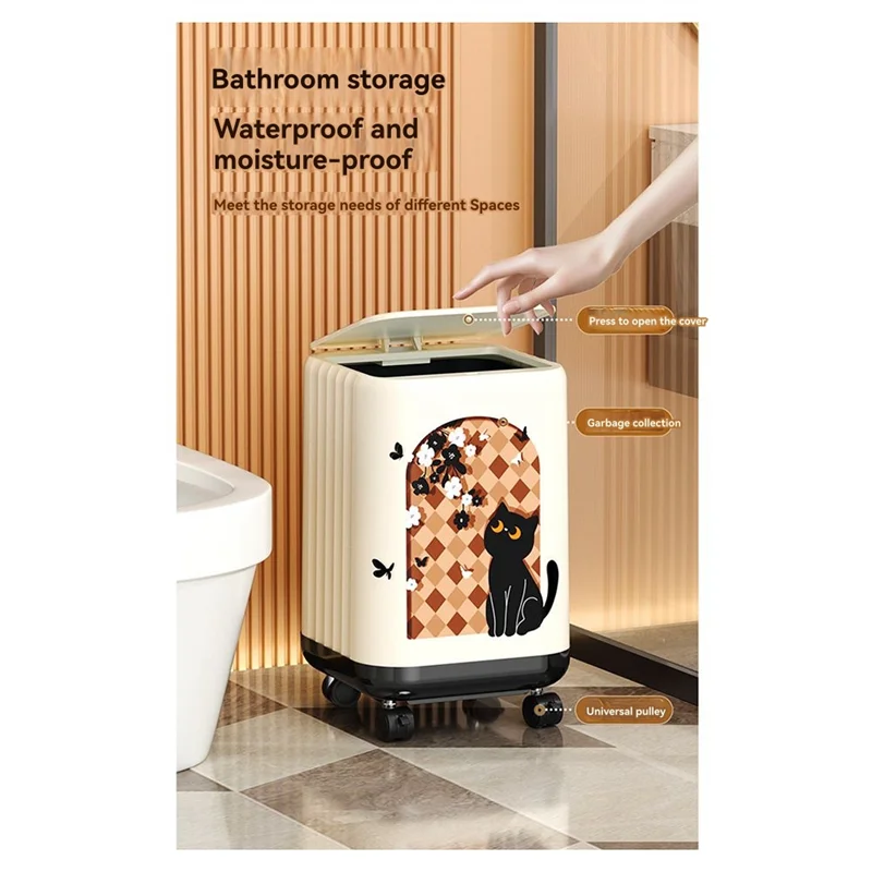 Cartoon Household Trash Can Kitchen High-Value Trash Can Living Room Large Capacity Bedroom Pulley Trash Can-Best Selling
Cartoon Household Trash Can Kitchen High-Value Trash Can Living Room Large Capacity Bedroom Pulley Trash Can-Best Selling