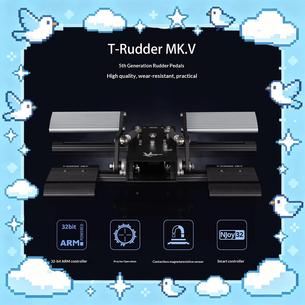Металлический педальный руль VKBSIM T-Rudder MKV для 32-битных ARM-контроллеров, бесконтактный магниторезистивный датчик, для авиасимуляторов, подарки
Металлический педальный руль VKBSIM T-Rudder MKV для 32-битных ARM-контроллеров, бесконтактный магниторезистивный датчик, для авиасимуляторов, подарки