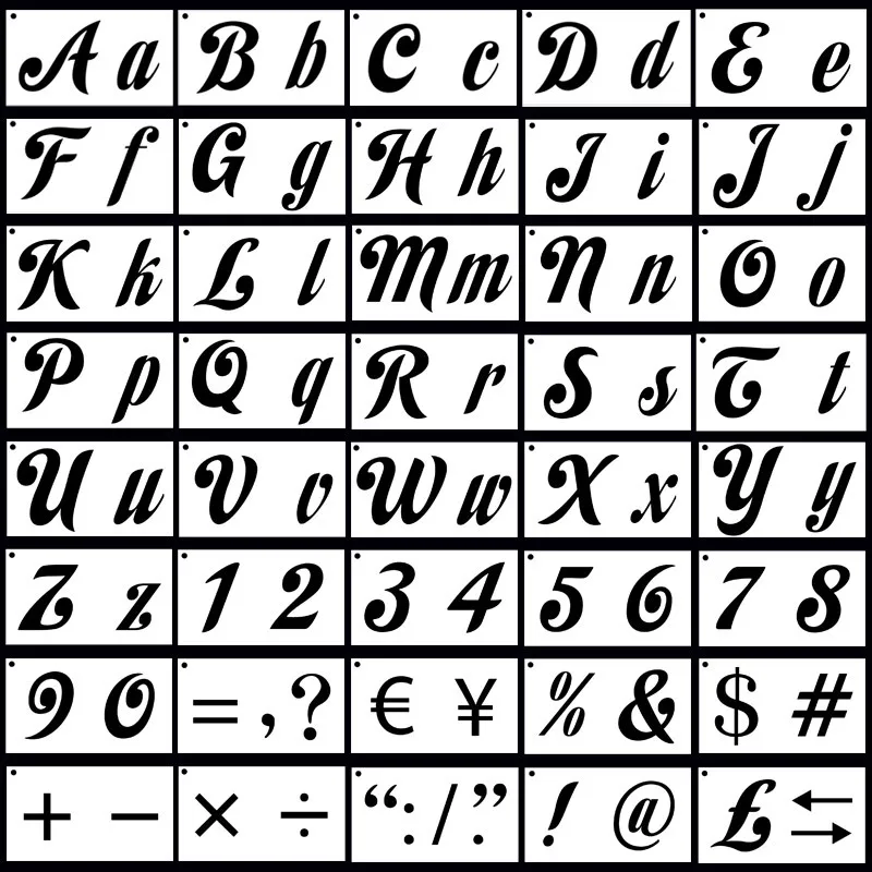 40Pcs Hollow Painting Stencils Reusable Letter Stencils Symbol Numbers Craft Alphabet Painting Templates For DIY Rock Painting
40Pcs Hollow Painting Stencils Reusable Letter Stencils Symbol Numbers Craft Alphabet Painting Templates For DIY Rock Painting