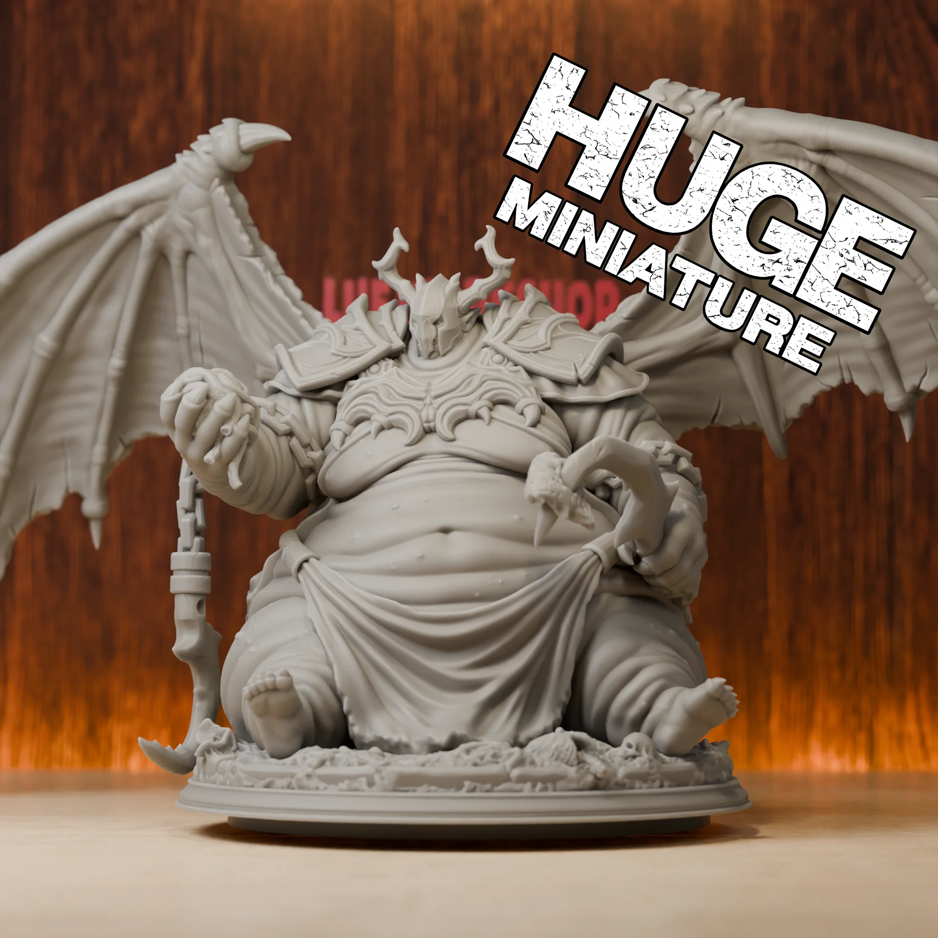 Gluttony Devil | Huge Miniatures | Resin 3D Printed DND Pathfinder Mini | Unpainted Grey
Gluttony Devil | Huge Miniatures | Resin 3D Printed DND Pathfinder Mini | Unpainted Grey