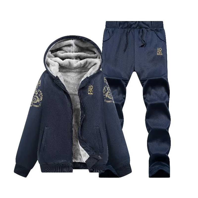 Winter Thickened Fleece Jacket Sets Men Hooded Sportswear Men's Outdoor Sports and Leisure Warmth 2-piece Joggers Tracksuit Set
Winter Thickened Fleece Jacket Sets Men Hooded Sportswear Men's Outdoor Sports and Leisure Warmth 2-piece Joggers Tracksuit Set