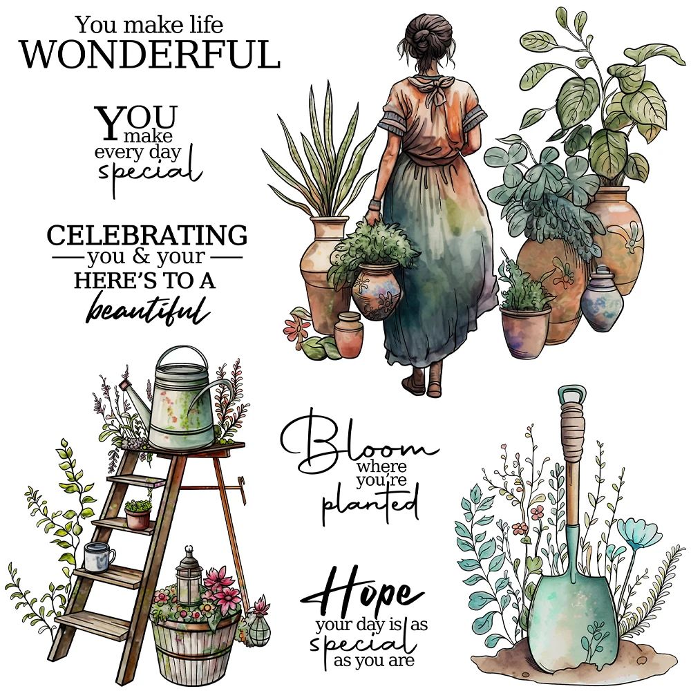 Mangocraft Spring Gardening Plants And Women Clear Stamps DIY Scrapbooking Supplies Silicone Stamp For Card Making Albums Decor
Mangocraft Spring Gardening Plants And Women Clear Stamps DIY Scrapbooking Supplies Silicone Stamp For Card Making Albums Decor