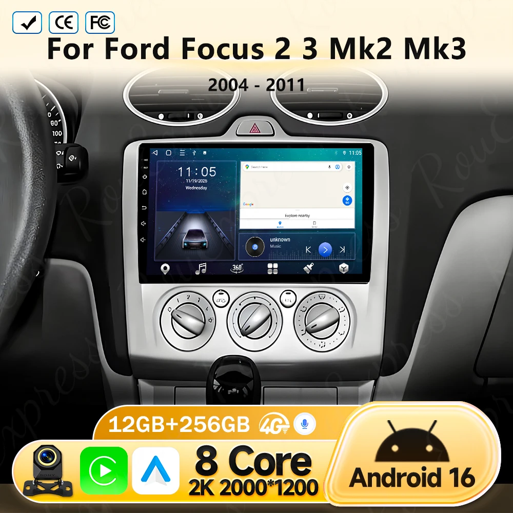 Android 16 For Ford Focus 2 3 Mk2 Mk3 2004 2005 2006 2007 - 2011 Car Radio Navigation Multimedia Player WIFI 4G GPS Carplay Auto
Android 16 For Ford Focus 2 3 Mk2 Mk3 2004 2005 2006 2007 - 2011 Car Radio Navigation Multimedia Player WIFI 4G GPS Carplay Auto